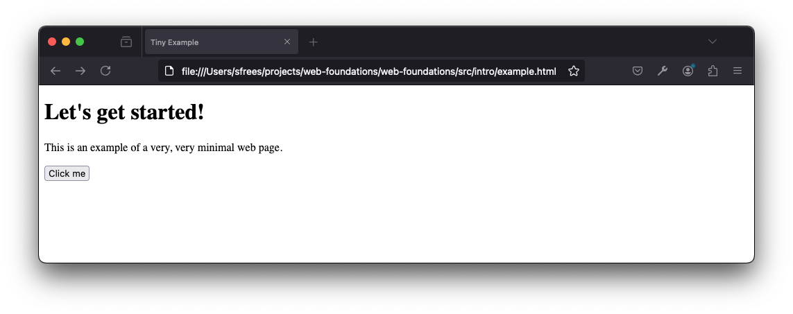 HTML file loaded in browser from file system